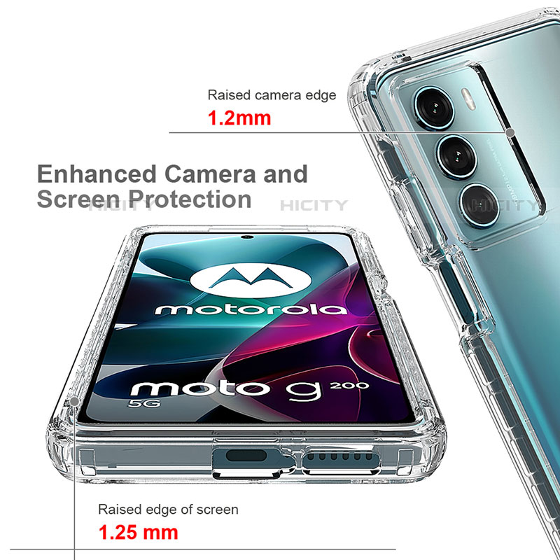 Coque Ultra Fine Transparente Souple Housse Etui 360 Degres Avant et Arriere Degrade pour Motorola Moto G200 5G Plus