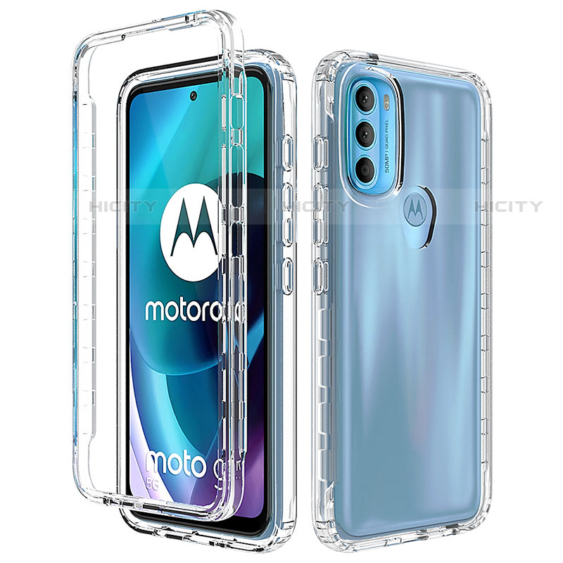 Coque Ultra Fine Transparente Souple Housse Etui 360 Degres Avant et Arriere Degrade pour Motorola Moto G71 5G Clair Plus
