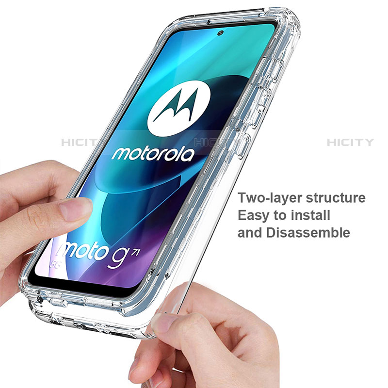 Coque Ultra Fine Transparente Souple Housse Etui 360 Degres Avant et Arriere Degrade pour Motorola Moto G71 5G Plus