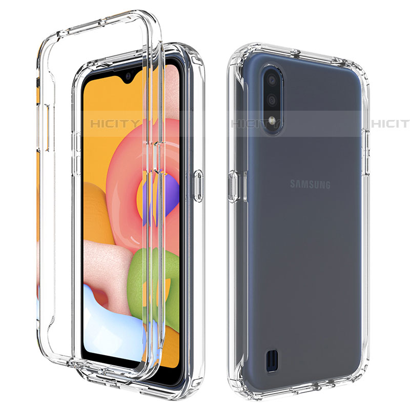 Coque Ultra Fine Transparente Souple Housse Etui 360 Degres Avant et Arriere Degrade pour Samsung Galaxy A01 SM-A015 Plus