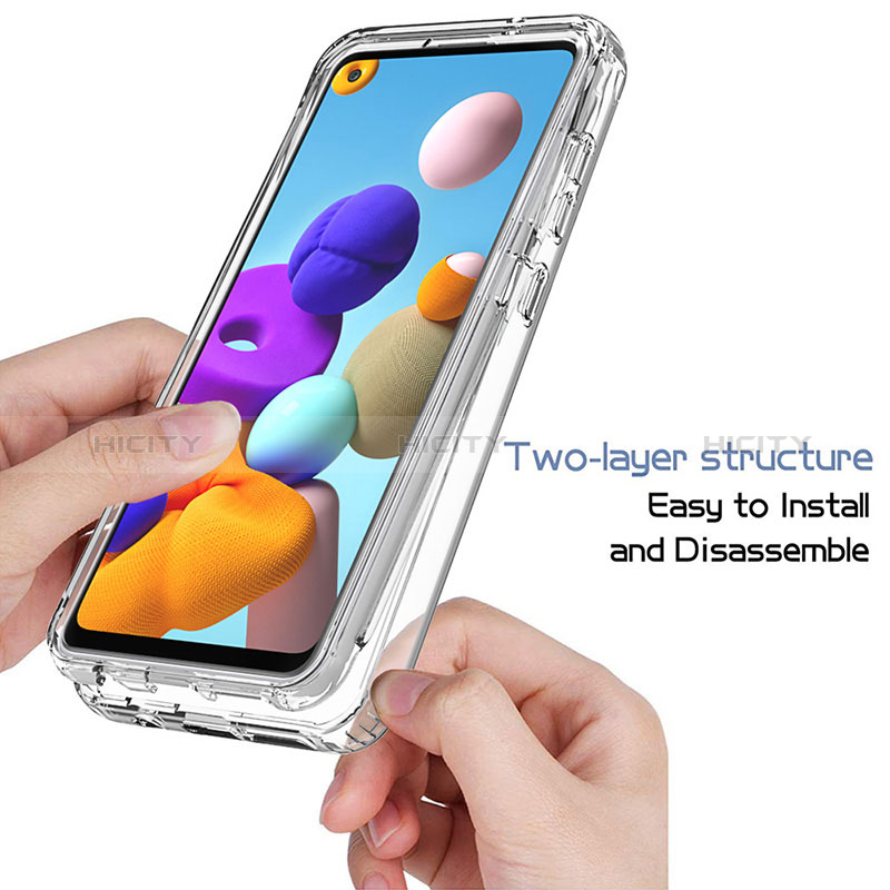 Coque Ultra Fine Transparente Souple Housse Etui 360 Degres Avant et Arriere Degrade pour Samsung Galaxy A21s Plus