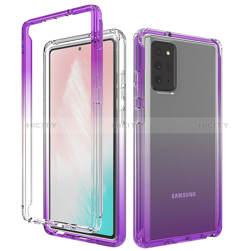 Coque Ultra Fine Transparente Souple Housse Etui 360 Degres Avant et Arriere Degrade pour Samsung Galaxy Note 20 5G Violet Plus