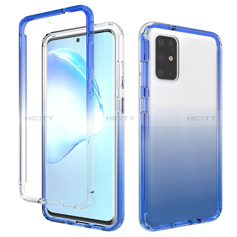 Coque Ultra Fine Transparente Souple Housse Etui 360 Degres Avant et Arriere Degrade pour Samsung Galaxy S20 Plus Bleu Plus