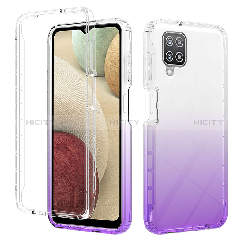 Coque Ultra Fine Transparente Souple Housse Etui 360 Degres Avant et Arriere Degrade YB2 pour Samsung Galaxy M12 Violet Plus