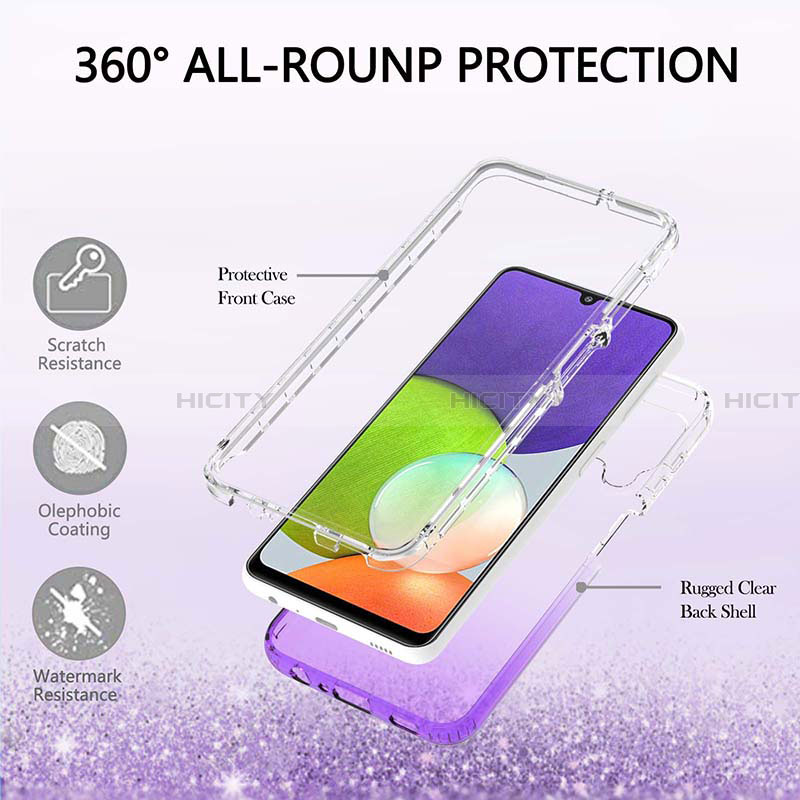 Coque Ultra Fine Transparente Souple Housse Etui 360 Degres Avant et Arriere Degrade ZJ2 pour Samsung Galaxy A22 4G Plus
