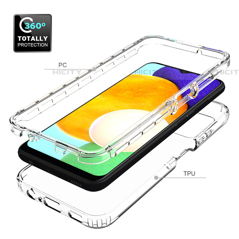 Coque Ultra Fine Transparente Souple Housse Etui 360 Degres Avant et Arriere pour Samsung Galaxy A03s Clair Plus
