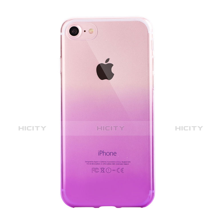 Coque Ultra Fine Transparente Souple Housse Etui Degrade G01 pour Apple iPhone 7 Violet Plus