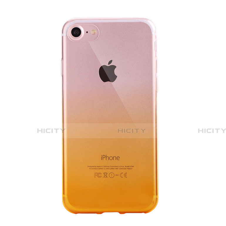 Coque Ultra Fine Transparente Souple Housse Etui Degrade G01 pour Apple iPhone SE (2020) Jaune Plus