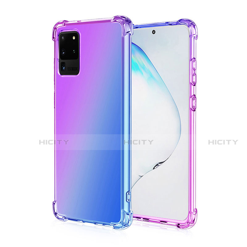 Coque Ultra Fine Transparente Souple Housse Etui Degrade G01 pour Samsung Galaxy S20 Ultra 5G Violet Plus