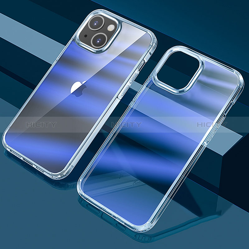 Coque Ultra Fine Transparente Souple Housse Etui Degrade QC1 pour Apple iPhone 13 Bleu Plus