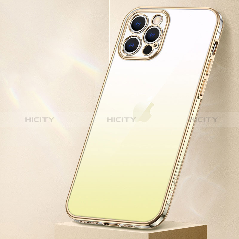 Coque Ultra Fine Transparente Souple Housse Etui Degrade S01 pour Apple iPhone 13 Pro Jaune Plus