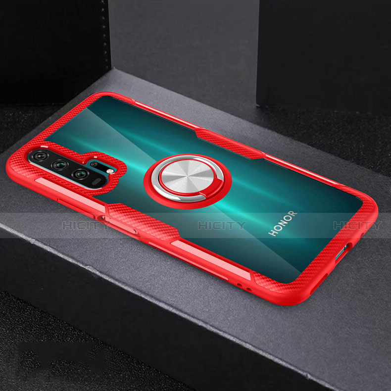 Coque Ultra Slim Silicone Souple Housse Etui Transparente avec Support Bague Anneau Aimante Magnetique C01 pour Huawei Honor 20 Pro Plus