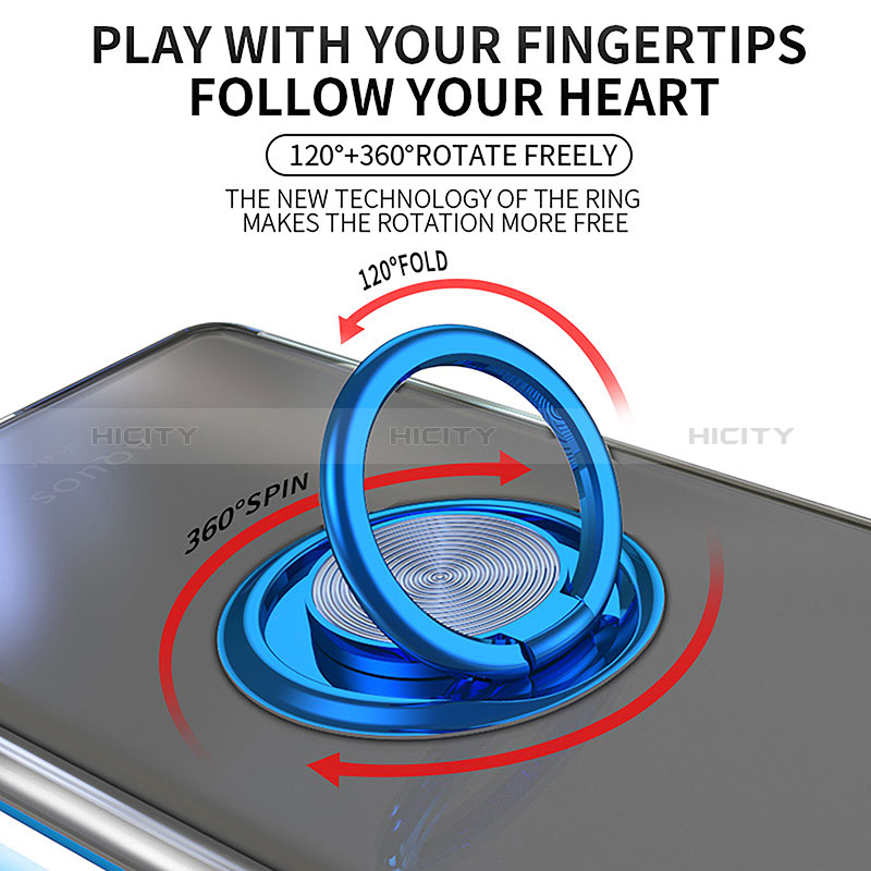 Coque Ultra Slim Silicone Souple Housse Etui Transparente avec Support Bague Anneau Aimante Magnetique pour Sony Xperia Ace III Plus