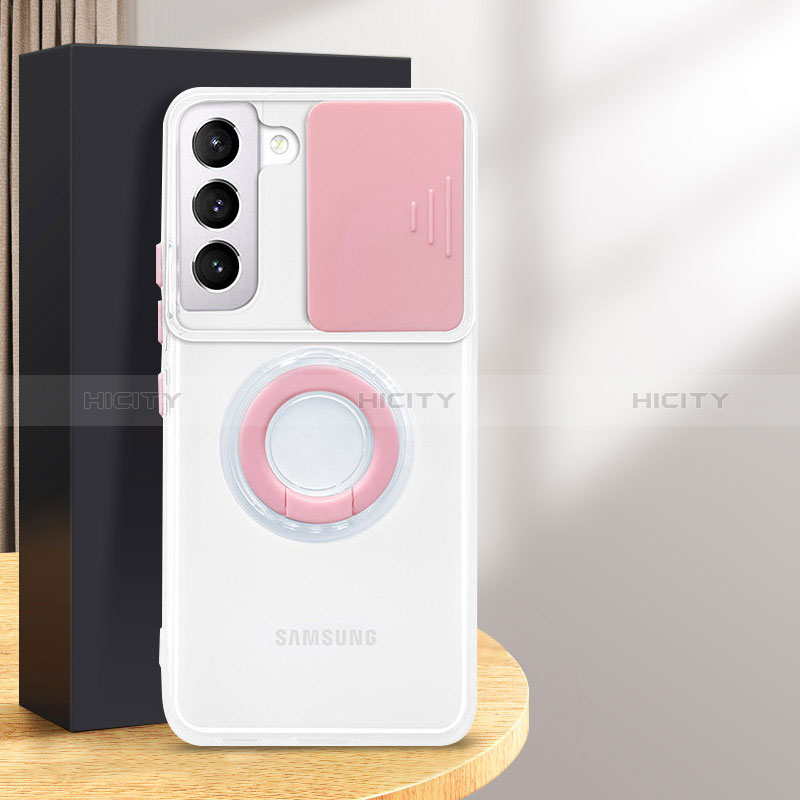 Coque Ultra Slim Silicone Souple Housse Etui Transparente avec Support Bague Anneau S01 pour Samsung Galaxy S24 Plus 5G Plus