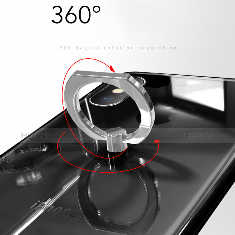 Coque Ultra Slim Silicone Souple Housse Etui Transparente avec Support Bague Anneau V01 pour Apple iPhone Xs Max Plus