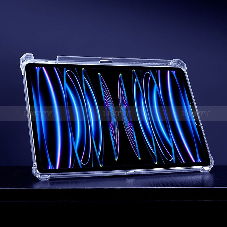 Coque Ultra Slim Silicone Souple Housse Etui Transparente avec Support pour Apple iPad Pro 12.9 (2021) Clair Plus