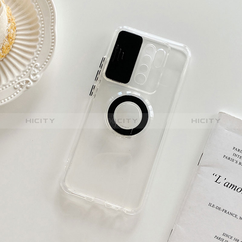 Coque Ultra Slim Silicone Souple Housse Etui Transparente avec Support pour Xiaomi Redmi 9 Noir Plus