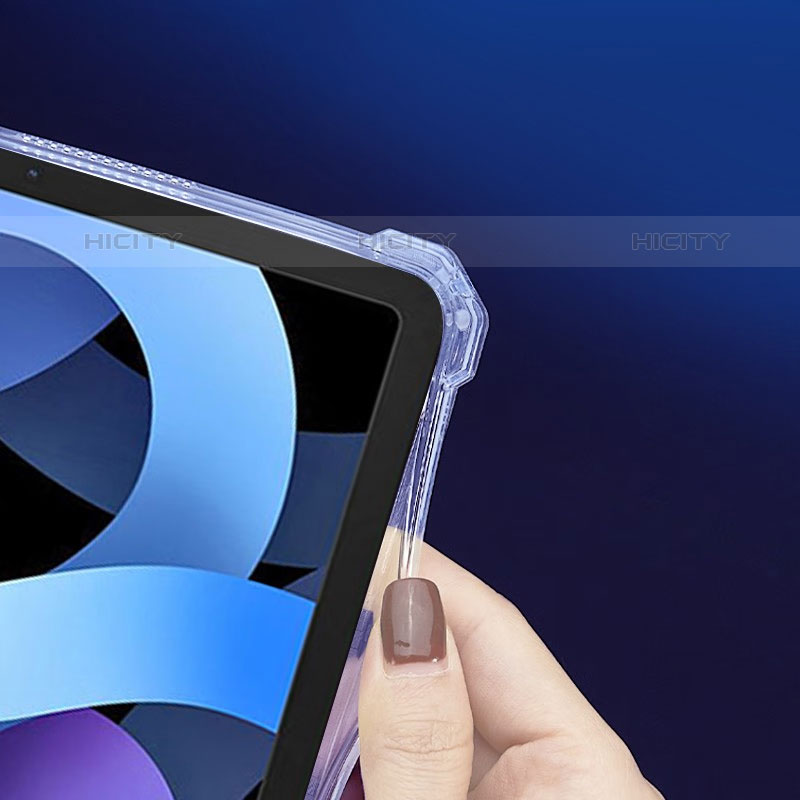 Coque Ultra Slim Silicone Souple Housse Etui Transparente avec Support S01 pour Apple iPad Air 4 10.9 (2020) Clair Plus