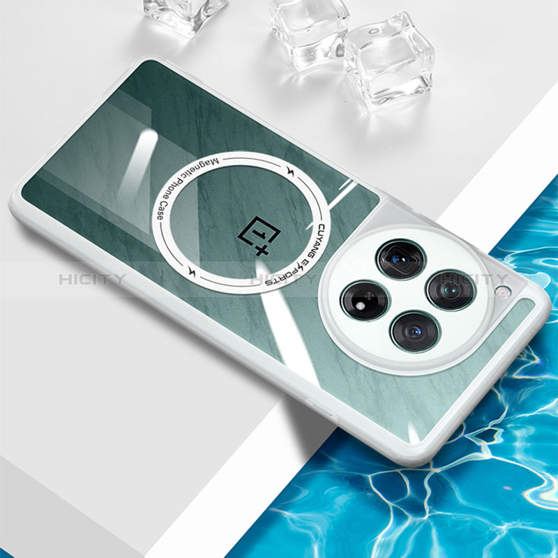 Coque Ultra Slim Silicone Souple Transparente avec Mag-Safe Magnetic Magnetique BH1 pour OnePlus 12 5G Blanc Plus