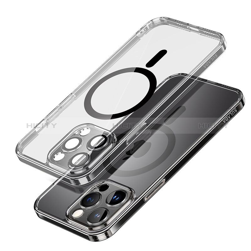 Coque Ultra Slim Silicone Souple Transparente avec Mag-Safe Magnetic Magnetique LD1 pour Apple iPhone 13 Pro Max Noir Plus