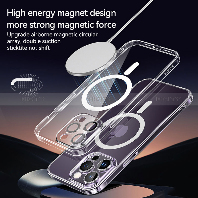Coque Ultra Slim Silicone Souple Transparente avec Mag-Safe Magnetic Magnetique LD1 pour Apple iPhone 13 Pro Max Plus