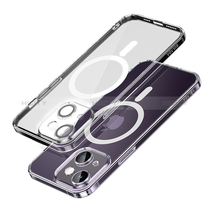 Coque Ultra Slim Silicone Souple Transparente avec Mag-Safe Magnetic Magnetique LD1 pour Apple iPhone 14 Plus Clair Plus