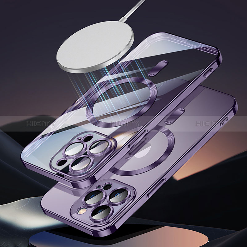 Coque Ultra Slim Silicone Souple Transparente avec Mag-Safe Magnetic Magnetique LD2 pour Apple iPhone 14 Pro Max Plus