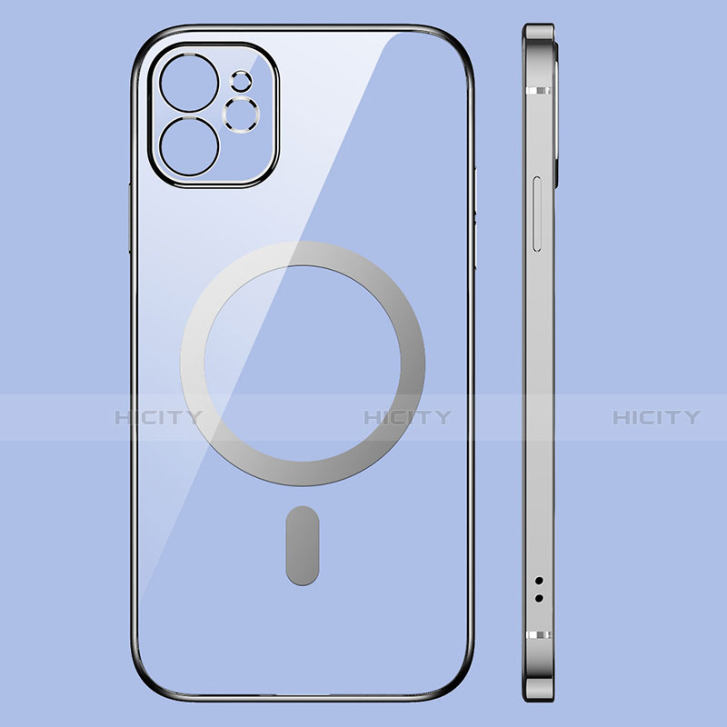 Coque Ultra Slim Silicone Souple Transparente avec Mag-Safe Magnetic Magnetique M01 pour Apple iPhone 12 Mini Plus