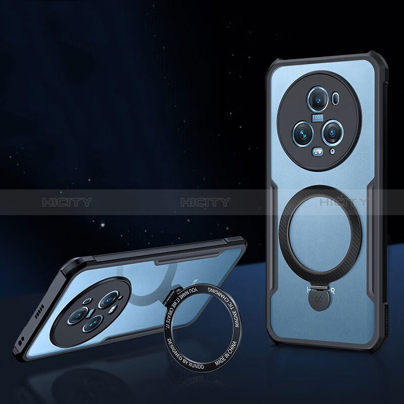 Coque Ultra Slim Silicone Souple Transparente avec Mag-Safe Magnetic Magnetique P01 pour Huawei Honor Magic5 Pro 5G Noir Plus