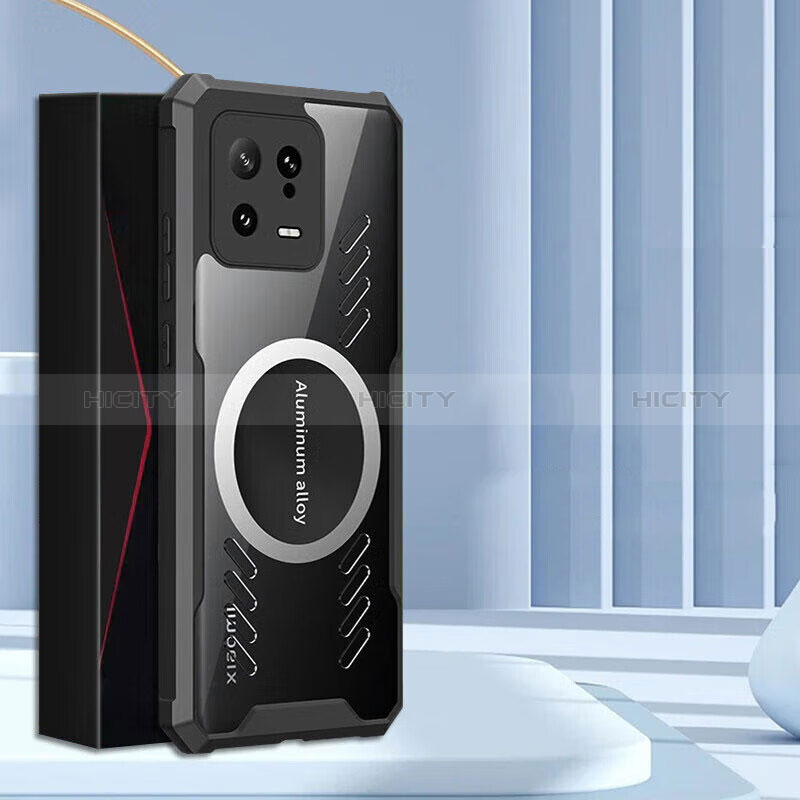 Coque Ultra Slim Silicone Souple Transparente avec Mag-Safe Magnetic Magnetique P01 pour Xiaomi Mi 13 5G Noir Plus