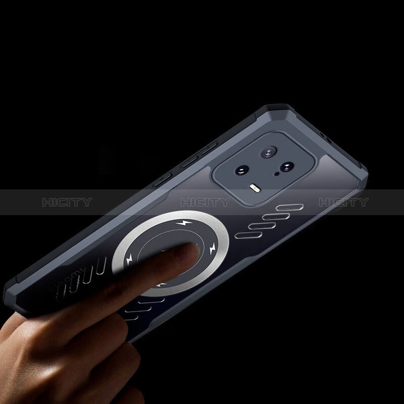 Coque Ultra Slim Silicone Souple Transparente avec Mag-Safe Magnetic Magnetique P01 pour Xiaomi Mi 13 Ultra 5G Noir Plus