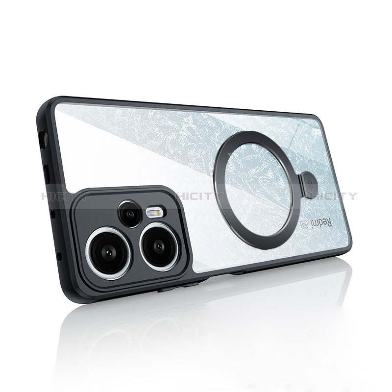 Coque Ultra Slim Silicone Souple Transparente avec Mag-Safe Magnetic Magnetique P01 pour Xiaomi Poco F5 5G Noir Plus