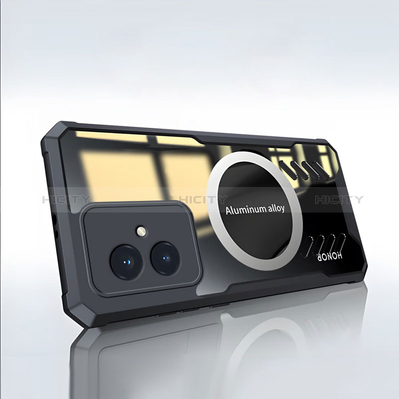 Coque Ultra Slim Silicone Souple Transparente avec Mag-Safe Magnetic Magnetique P02 pour Huawei Honor 100 5G Noir Plus