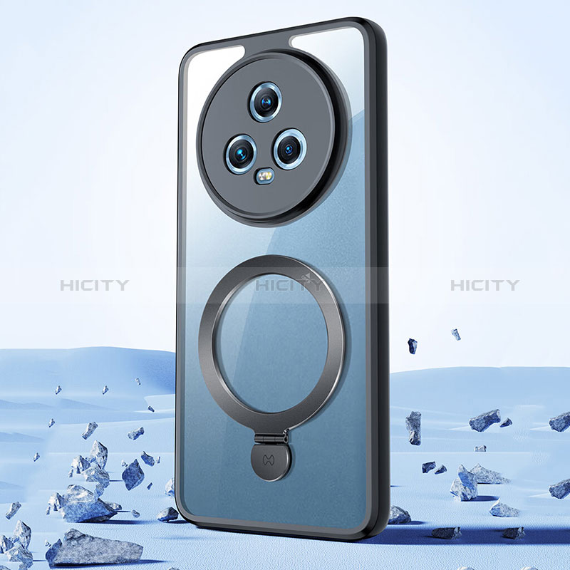 Coque Ultra Slim Silicone Souple Transparente avec Mag-Safe Magnetic Magnetique P02 pour Huawei Honor Magic5 5G Noir Plus