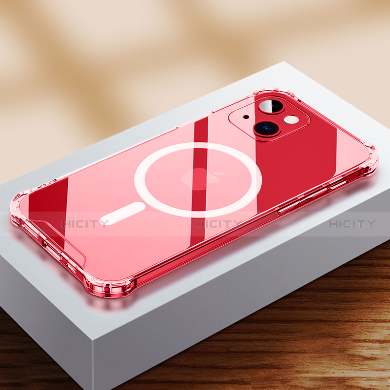 Coque Ultra Slim Silicone Souple Transparente avec Mag-Safe Magnetic Magnetique pour Apple iPhone 13 Clair Plus