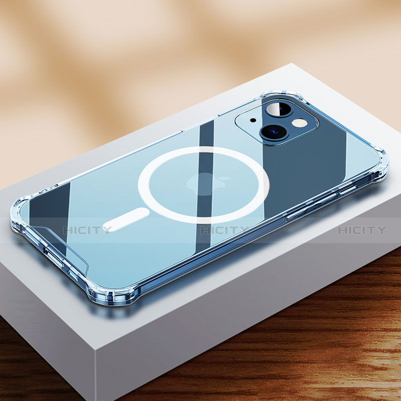 Coque Ultra Slim Silicone Souple Transparente avec Mag-Safe Magnetic Magnetique pour Apple iPhone 13 Clair Plus