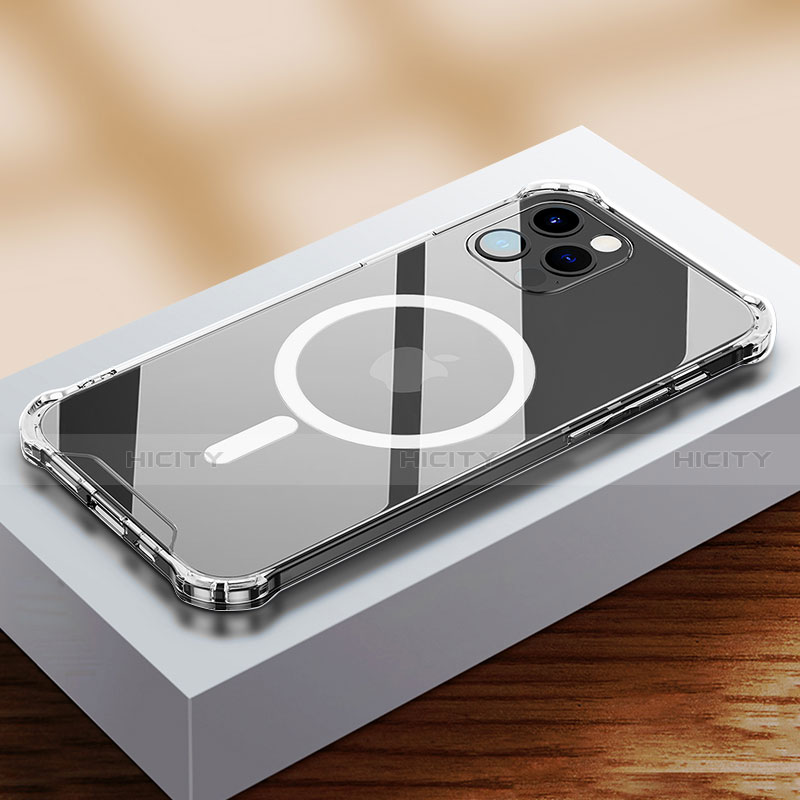 Coque Ultra Slim Silicone Souple Transparente avec Mag-Safe Magnetic Magnetique pour Apple iPhone 13 Pro Max Clair Plus