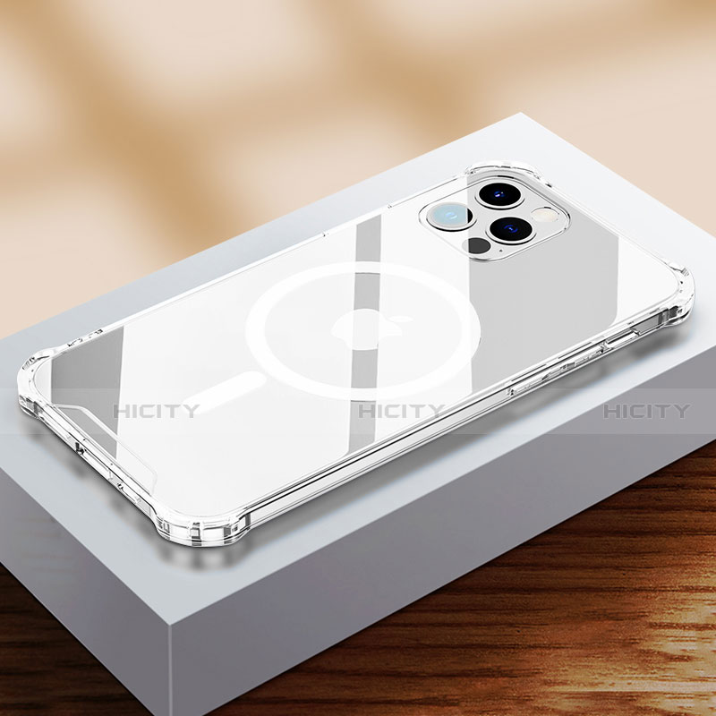 Coque Ultra Slim Silicone Souple Transparente avec Mag-Safe Magnetic Magnetique pour Apple iPhone 13 Pro Max Clair Plus