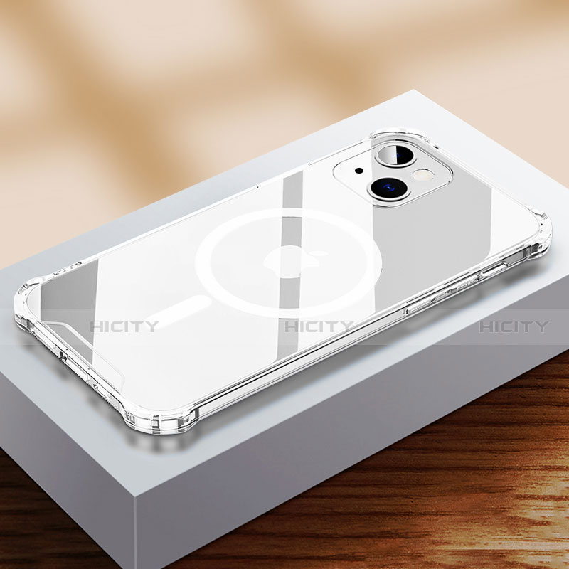 Coque Ultra Slim Silicone Souple Transparente avec Mag-Safe Magnetic Magnetique pour Apple iPhone 14 Clair Plus