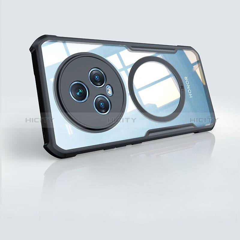 Coque Ultra Slim Silicone Souple Transparente avec Mag-Safe Magnetic Magnetique pour Huawei Honor Magic5 5G Noir Plus