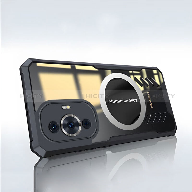 Coque Ultra Slim Silicone Souple Transparente avec Mag-Safe Magnetic Magnetique pour Huawei Nova 11 Pro Bleu Plus