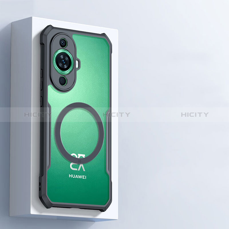Coque Ultra Slim Silicone Souple Transparente avec Mag-Safe Magnetic Magnetique pour Huawei Nova 11 Pro Noir Plus