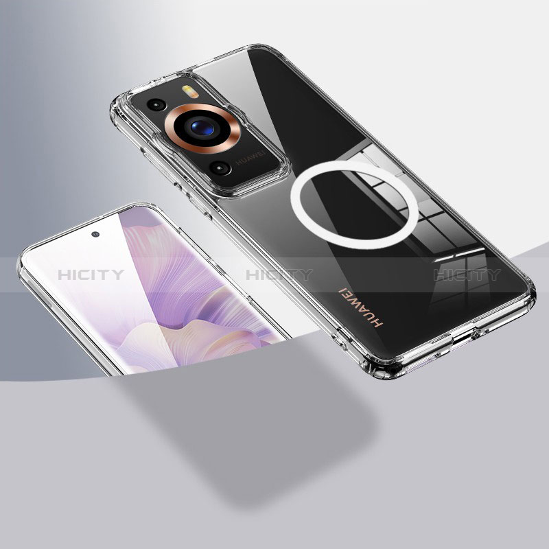 Coque Ultra Slim Silicone Souple Transparente avec Mag-Safe Magnetic Magnetique QK1 pour Huawei P60 Plus