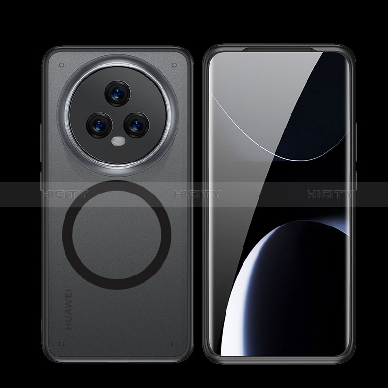 Coque Ultra Slim Silicone Souple Transparente avec Mag-Safe Magnetic Magnetique QK2 pour Huawei Honor Magic5 5G Noir Plus