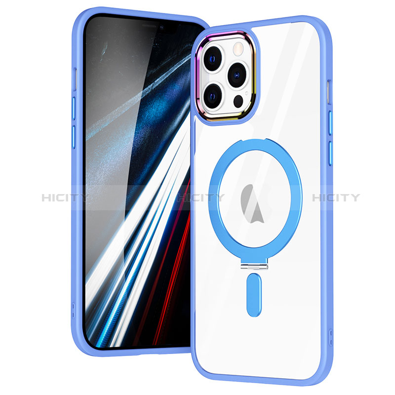 Coque Ultra Slim Silicone Souple Transparente avec Mag-Safe Magnetic Magnetique SD1 pour Apple iPhone 12 Pro Max Bleu Ciel Plus