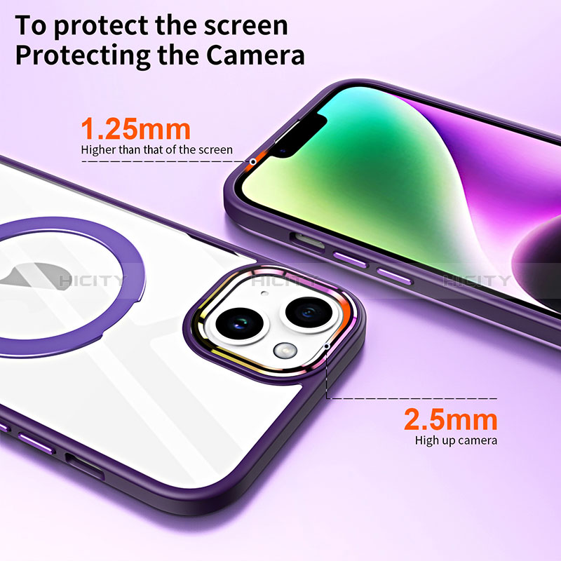 Coque Ultra Slim Silicone Souple Transparente avec Mag-Safe Magnetic Magnetique SD1 pour Apple iPhone 14 Plus