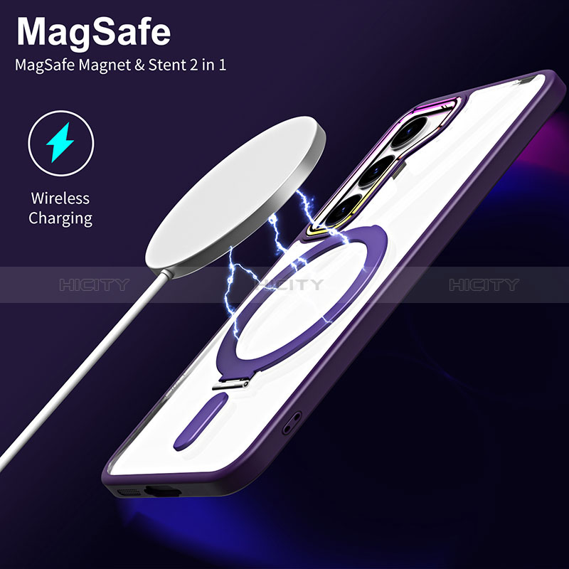 Coque Ultra Slim Silicone Souple Transparente avec Mag-Safe Magnetic Magnetique SD1 pour Samsung Galaxy S21 5G Plus
