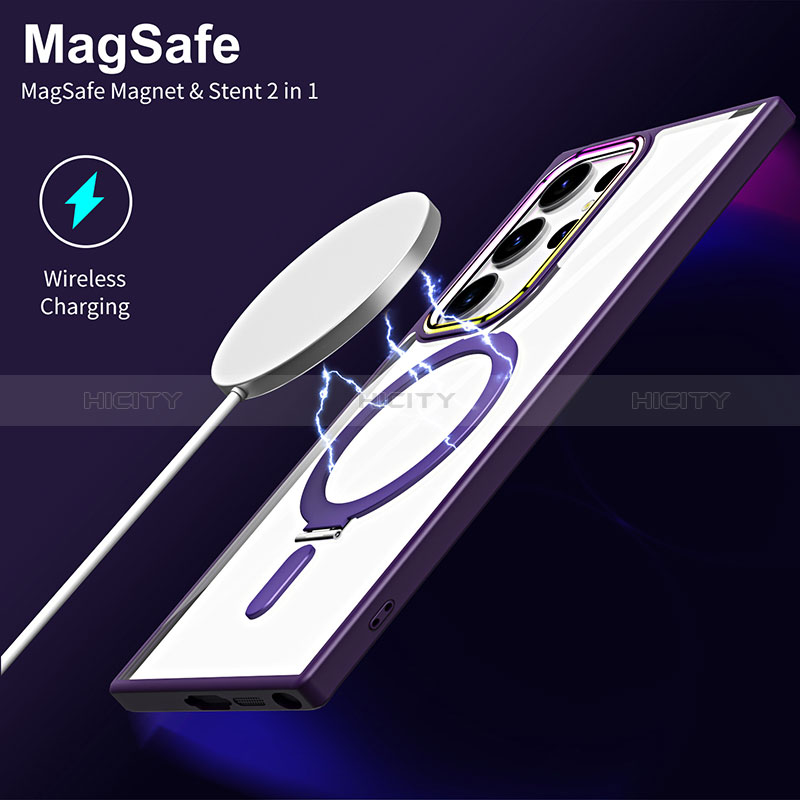 Coque Ultra Slim Silicone Souple Transparente avec Mag-Safe Magnetic Magnetique SD1 pour Samsung Galaxy S21 Ultra 5G Plus