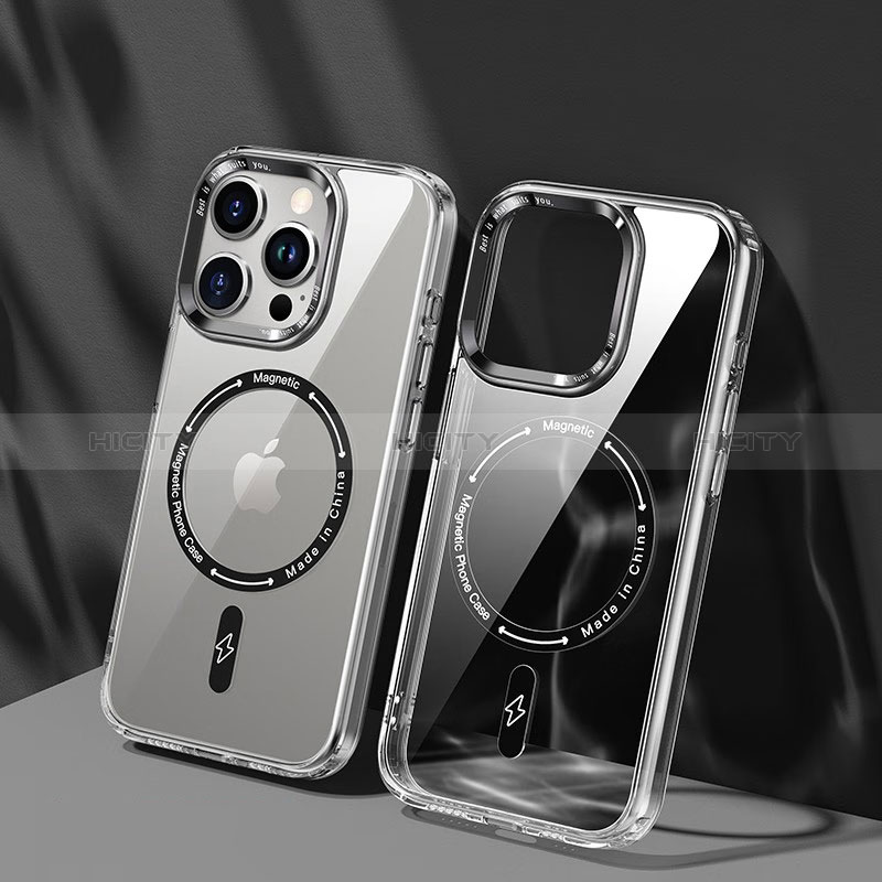 Coque Ultra Slim Silicone Souple Transparente avec Mag-Safe Magnetic Magnetique TB1 pour Apple iPhone 15 Pro Plus