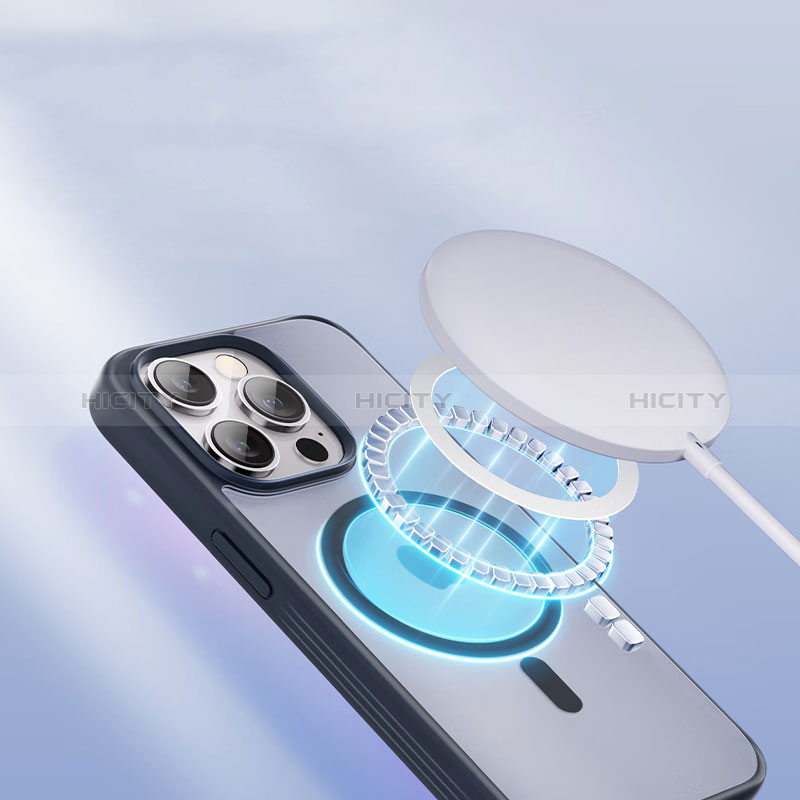 Coque Ultra Slim Silicone Souple Transparente avec Mag-Safe Magnetic Magnetique X01D pour Apple iPhone 13 Pro Max Noir Plus